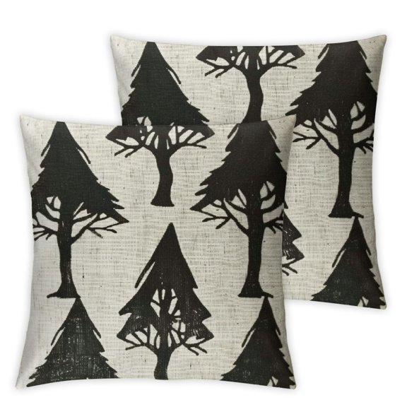 nygtbtfer Pine Tree Forest White Geometry Linen Throw Pillow Case Cushion Cover Home Sofa Decorative (Style G) White