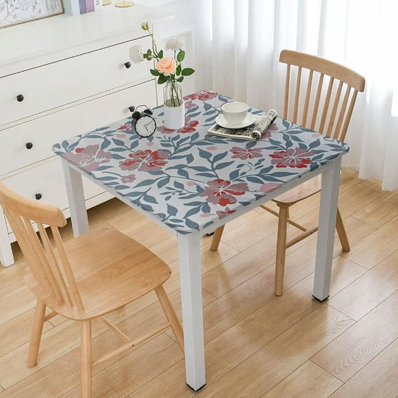 nygtbtfer Pink Flower Overlay Decorative Table Cover Tabletop Washable Pretty Tablecloth Dining Room Kitchen Spring Decor