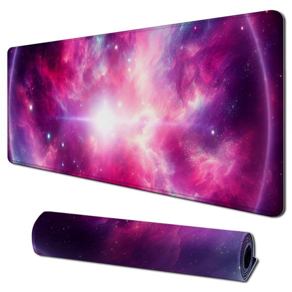 nygtbtfer Pink Galaxy Nebula Universe Space Mouse pad, Mousepad Non-Slip Rubber Base Mouse Pads for Computers Desk Accessories Mouse pad, Non-Slip Rubber Base MousePads Office Laptop 31.5x11.8 in