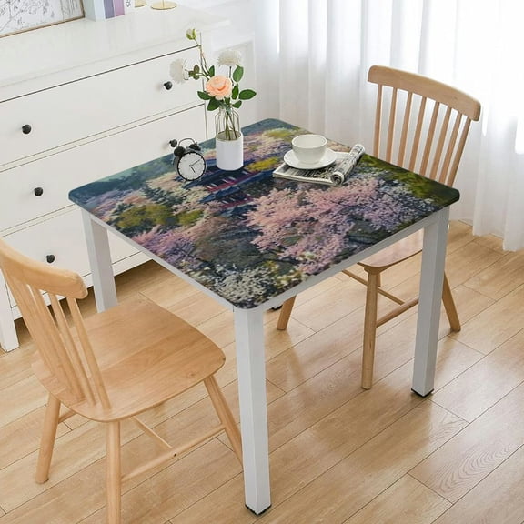 nygtbtfer Pink Hemmed Tablecloth, Landscape Printed Tablecloth DIY tablecloths Personalized Table Colth, Gifts for Babies, Family and Friends, 52*52