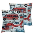 thumbnail image 1 of nygtbtfer Police Car Throw Pillow Soft Fire Truck Decorative Throw Pillowcase for Kids Teens Vehicle Pillow Case Cushion Cover Airplane Pattern Red Blue Cushion Case White, 1 of 7
