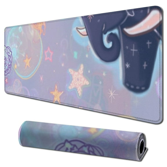 nygtbtfer Purple Desk Mat,Cute Elements Mouse Pad, Desk Pad ,XXL Gamig Desktop Mat,Extended Keyboard Mousepad Large for Computer Laptop,Girl Desk Decor 31.5x11.8 in