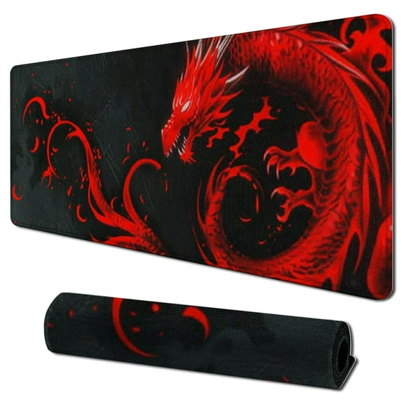 nygtbtfer RGB Gaming Mouse Pad Anime Dragon Mousepad Mat with Lighting Modes for Computer 31.5x11.8 in