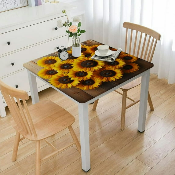 nygtbtfer Rectangle Tablecloth Elastic Edge Fitted Table Cover Spring Pastoral Wipeable Cloth for Dining Patio Party Banquet Decor