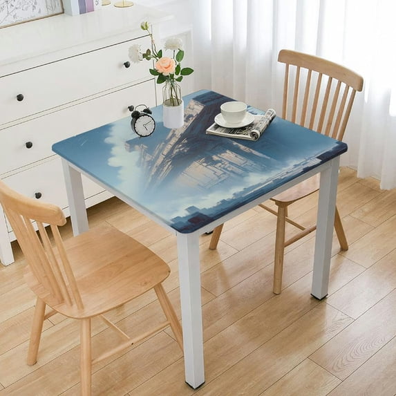 nygtbtfer Rectangle Tablecloth Ocean Ferry Boat Tablecloth for Dining Table Kitchen Farmhouse Table Cloth Wrinkle Free Table Cover for Dining Party Buffet Wedding Elastic Edge White