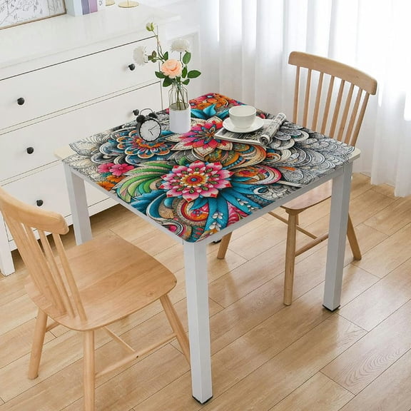 nygtbtfer Rectangle Tablecloth Stainproof Tablecloths,Wipeable Table Cloth Wrinkle-Free for Round/Rectangle/Oval/Square/Party/Wedding,Cute Flower White Pink Lattice