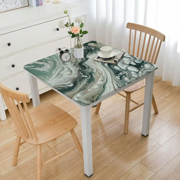 nygtbtfer Rectangle Tablecloth Stainproof Tablecloths,Wipeable Table Cloth Wrinkle-Free for Round/Rectangle/Oval/Square/Party/Wedding,Green Blue Modern Abstract Luxury Wave