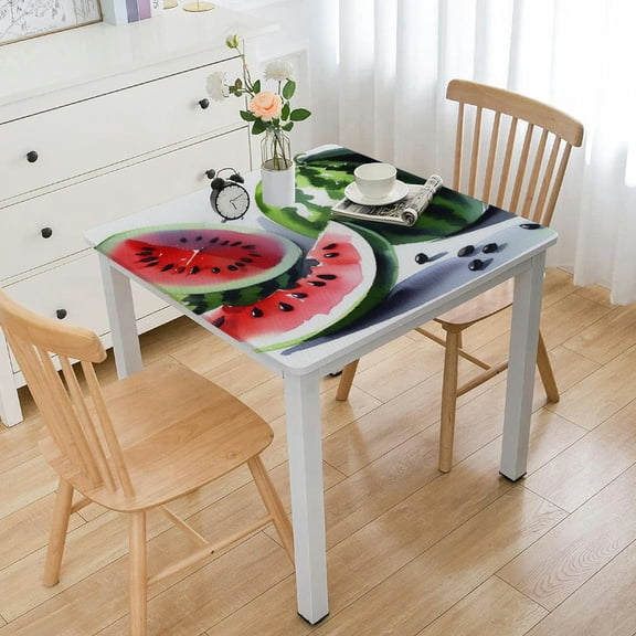 nygtbtfer Rectangle Tablecloth Stainproof Tablecloths,Wipeable Table Cloth Wrinkle-Free for Round/Rectangle/Oval/Square/Party/Wedding,Summer Fruit Green Modern White