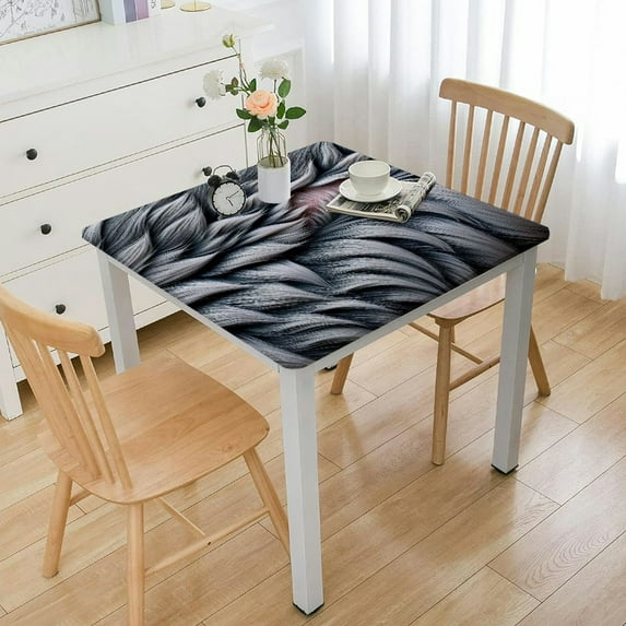 nygtbtfer Rectangle TableclothStainproof Tablecloths,Wipeable Table Cloth Wrinkle-Free for Round/Rectangle/Oval/Square/Party/Wedding,Black Stripes Turquoise White