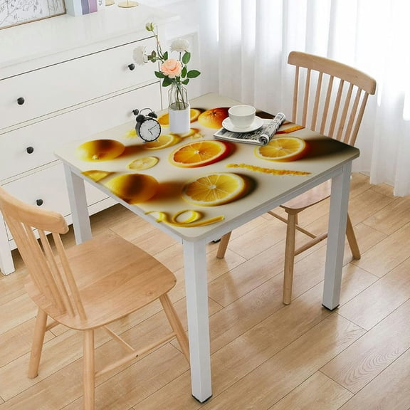 nygtbtfer Rectangle Tropical Pineapple Tablecloth Stainproof Tablecloths,Wipeable Table Cloth Wrinkle-Free for Round/Rectangle/Oval/Square/Party/Wedding,Summer Fruit Yellow Geometric Stripe