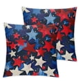thumbnail image 1 of nygtbtfer Red Blue Stars American Print Throw Pillow Covers Soft Corduroy Pillowcase  Decorative Cushion Cover Modern Square Cushion Cases for Living Room Bed Sofa Bedroom Pillow Included White, 1 of 7