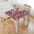 thumbnail image 1 of nygtbtfer Red White Tablecloth Elastic Edged Fitted Round - Country Winter Table Cover Polyester Cloth for Indoor Outdoor Patio Kitchen Holiday Decor, 1 of 7