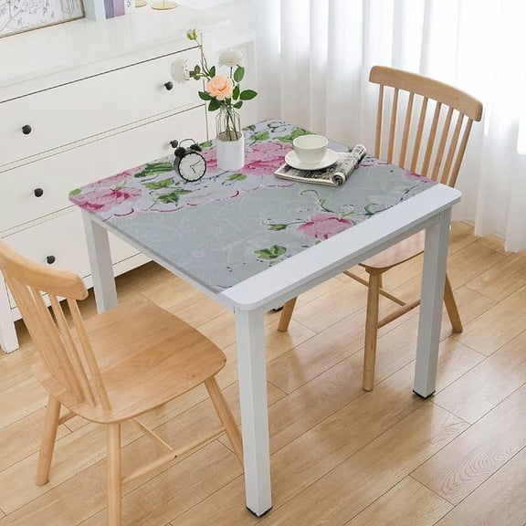 nygtbtfer Rose Printed Tablecloth Round or Rectangle Tablecloth Fabric Table Cover for Kitchen, Dining Room and Party