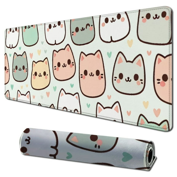 nygtbtfer Round Cute Cat Mouse Pad, Small Funny Cat Design Mousepad, Laptop Computer Office and Gaming Desk Mat for Girl,