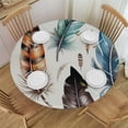thumbnail image 1 of nygtbtfer Round Fitted Tablecloth with Elastic Edge,Bird Body Set Print Polyester Table Cloth, XXSmall, Fit Round Table , for Christmas Thanksgiving Wedding Party Dining 46-50, 1 of 8