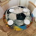 thumbnail image 1 of nygtbtfer Round Fitted Tablecloth with Elastic Edge, Round Table Cover Oil Proof Wipeable Table Cloth Cover Decor for Indoor Outdoor Patio Picnic Parties 38-42, 1 of 8