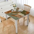 thumbnail image 1 of nygtbtfer Round Fitted Tablecloth Elastic Edged Table Cover, on Flax Wipeable Table Cloths for Kitchen Dining Party Tables, Leaves, 1 of 7
