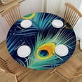 thumbnail image 1 of nygtbtfer Round Fitted Tablecloth Small Round Table Cover with Wipeable Circle Outdoor Table Cloths for Party Patio Kitchen Decor 46-50, 1 of 8