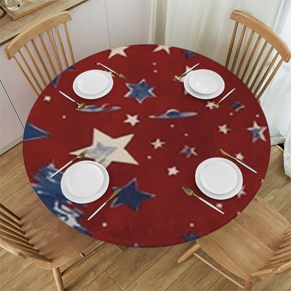 nygtbtfer Round Fitted Tablecloth with Elastic Edge Patio Table Cover Cloth Round Tablecloth for Party Fits Tables 38-42