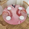 thumbnail image 1 of nygtbtfer Round Fitted Tablecloths with Elastic Edge, Oil Proof Table Cover Romantic Heart Flower Washable Table Cloth for Indoor Outdoor Kitchen Party 54-58, 1 of 8