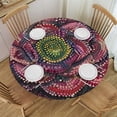 thumbnail image 1 of nygtbtfer Round Fitted with Table Oil-Proof Table Cloth Pattern Round Table Cover Fits Tables Diameter 54-58, 1 of 8