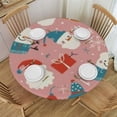 thumbnail image 1 of nygtbtfer Round Tablecloth Christmas Round Fitted Tablecloth with ,Oil Proof Table Cloth Table Cover for and Fits Small 38-42, 1 of 8