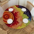 thumbnail image 1 of nygtbtfer Round Tablecloth Circle Spiral Swirl Round Fitted Tablecloth with Elastic Edge,Oil Proof Table Cloth Wipe Clean Table Cover for Indoor and Outdoor Fits Medium 54-58, 1 of 8