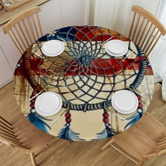 nygtbtfer Round Tablecloth Round Fitted Table Cover with Washable Outdoor Circle Table Cloths for Kitchen Dining Party Picnic Indoor Patio Decor 38-42
