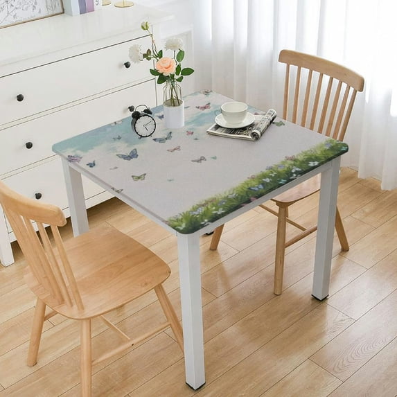 nygtbtfer Round Tablecloth Flower Table Cloth Washable Polyester Fabric Farmhouse Holiday Tablecloths for Home Kitchen Party Decor