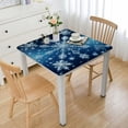 thumbnail image 1 of nygtbtfer Round Tablecloth  Polyester Table Cover Oil-Proof Spillproof Simple Snowflake Background Blue Kitchen Tablecloth Indoor Desktop Protector for Dining Table, 1 of 7