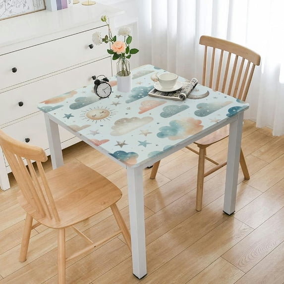 nygtbtfer Round Tablecloth White and Table Cloth Polyester Tablecloth Table Cover for Kitchen Outdoor Party Picnic
