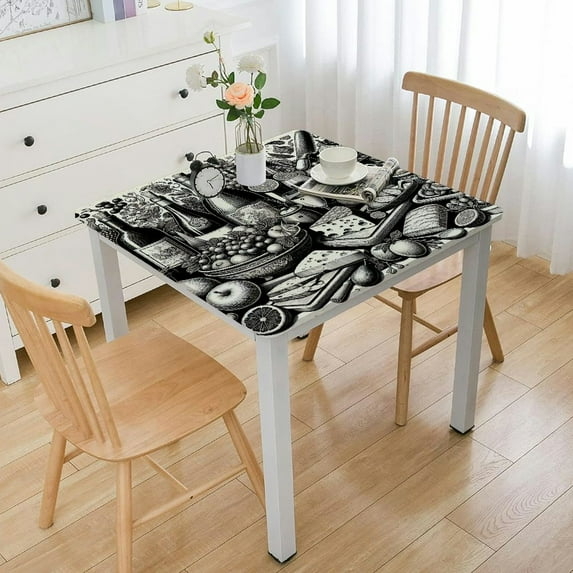 nygtbtfer Round Tablecloth, and Wine Making Theme Hand Drawing Pattern Sketch , Circle Table Cloth Cover for Dining Room Kitchen Decoration