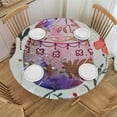 thumbnail image 1 of nygtbtfer Round Tables Tablecloth Printed Leaves Table Covers with Elastic Edge Round Fitted Tablecloth Reusable Table Cloth for Dinner, Outdoor 46-50, 1 of 8