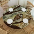thumbnail image 1 of nygtbtfer Round Vinyl Fitted Tablecloth with Flannel Backing Elastic Edge Design Table Cover  Oil-Proof PVC Table Cloth 31-35, 1 of 8