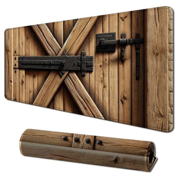 nygtbtfer Rustic Country Barn Wood Door Mouse Pad for Office, Non-Slip Rubber Mouse pad Gaming Mouse Pad