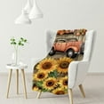 thumbnail image 1 of nygtbtfer Rustic Farmhouse Old Wooden Board Blankets Soft Cozy Bedding Flannel Blanket Autumn Flowers Pumpkin Truck Sunflowe Blankett Bedroom Sofa Throw 40x50in, 1 of 6