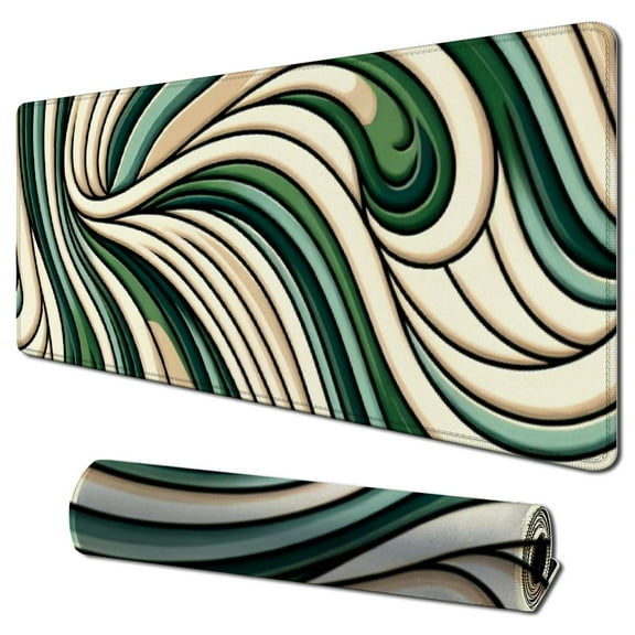 nygtbtfer Sage Green Checkered Mouse Pad Cute Round Mouse Pads for Desk Wireless Mouse Small Office Computer Laptop Mousepad Aesthetic Desk Decor Accessories, 31.5x11.8 in