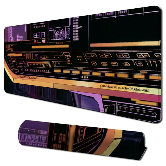 nygtbtfer Sci-fi Control Console Display Desk Mat, Large Mouse pad for Desk, Gamer Mouse pad, Laptop Pad Mat, Game Mat, Gaming Computer Accessories, Gaming Room Decor, SciFi Gift KMH 31.5x11.8 in