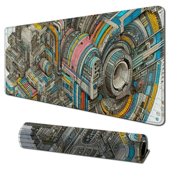 nygtbtfer Sci-fi Control Console Display Desk Mat, Large Mouse pad for Desk, Gamer Mouse pad, Laptop Pad Mat, Game Mat, Gaming Computer Accessories, Gaming Room Decor, SciFi Gift KMH