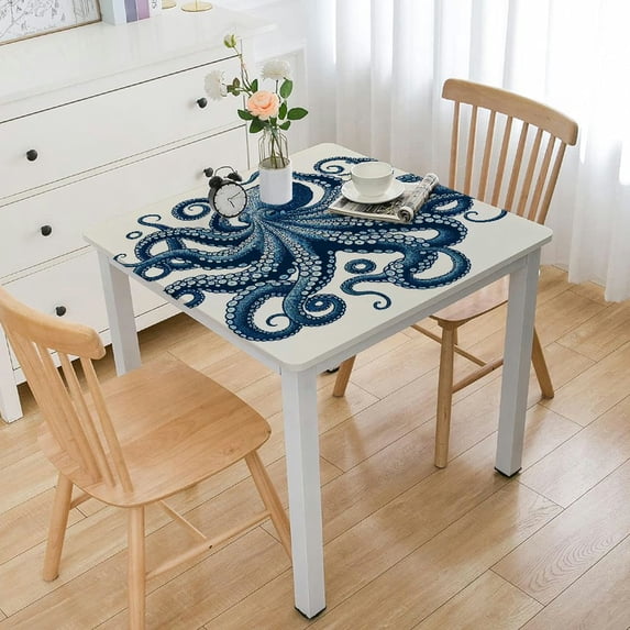 nygtbtfer Sea Tablecloth, Fitted Table Cover with Elastic for Tables, Table Cloth Outdoor Indoor Dinning Party Tablecloths