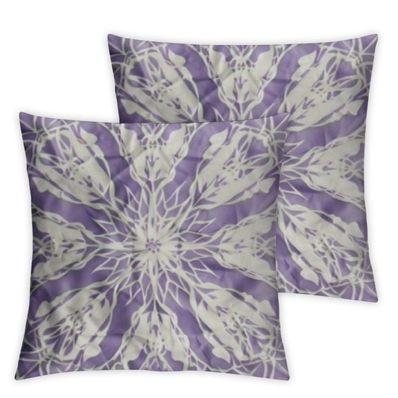 nygtbtfer Set of 2 Throw Pillow Covers Gray Lavender Purple Grey Floral Flowers Blooms Blossoms Swirly White Elegant Decorative Pillow Cases Home Decor Square Pillowcases White