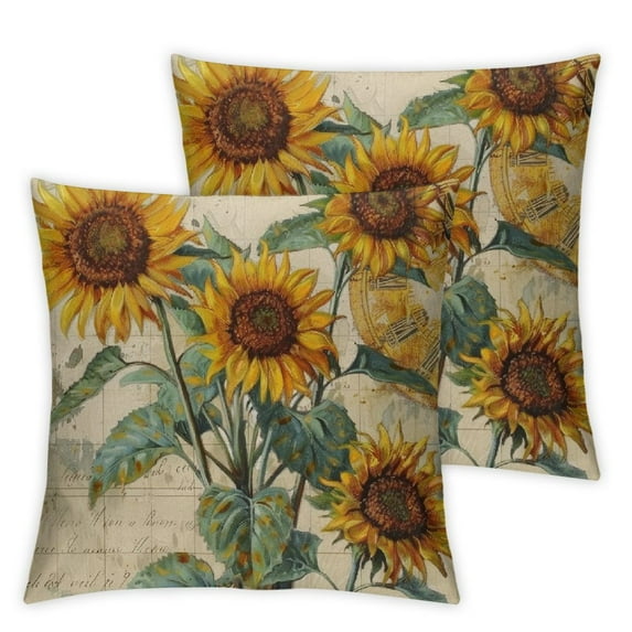nygtbtfer Set of 2 Decorative Throw Pillow Plant Square Pillow Cases Sofa Home Bed Decor White