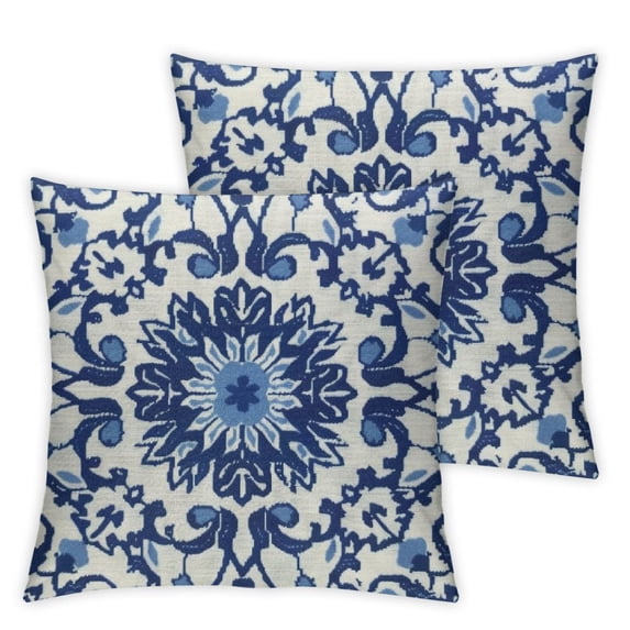 nygtbtfer Set of 2, Ethnic Carpet Pattern Design Decorative Throw Pillows for Sofa White