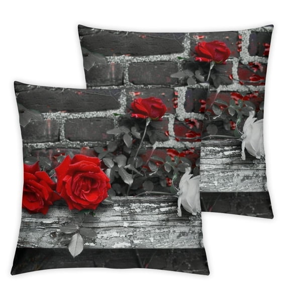 nygtbtfer Set of 2 Flower Throw Pillow Covers Decorative Pillow Covers Couch Bed Sofa Square Pillow Cover Pillow Case ( ) White