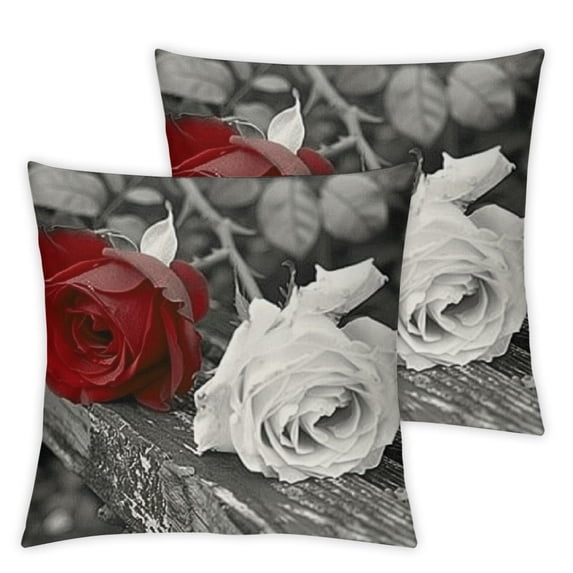 nygtbtfer Set of 2 Flower Throw Pillow Covers Decorative Pillow Covers Sofa Pillow Cover Pillow Case ( ) White