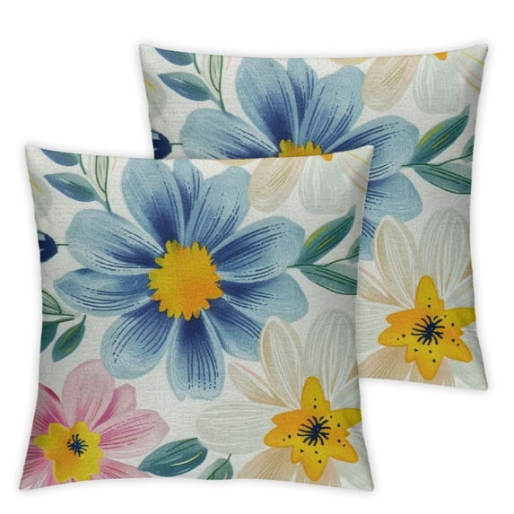 nygtbtfer Set of 2, Pink Throw Pillows Summer Print Decor Pillowcase Decorations for Couch Home White
