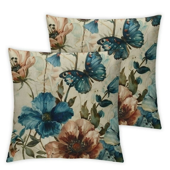 nygtbtfer Set of 2 Throw Pillow Covers Linen Cushion Case for Couch Outdoor Sofa ,Living Room Bed Indoors Home Décor White