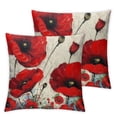 thumbnail image 1 of nygtbtfer Set of2 Beautiful Charming Oil Ink Painting Red Poppy FlowerThrow Pillow Case Cushion Cover Decorative for Sofa Living Room White, 1 of 7