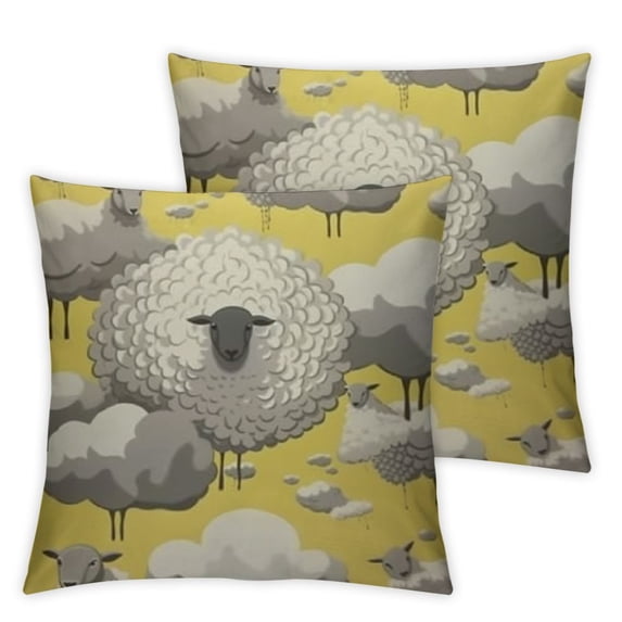nygtbtfer Sheep Farm Sheep Hidden Zipper Throw Pillow 12x12in