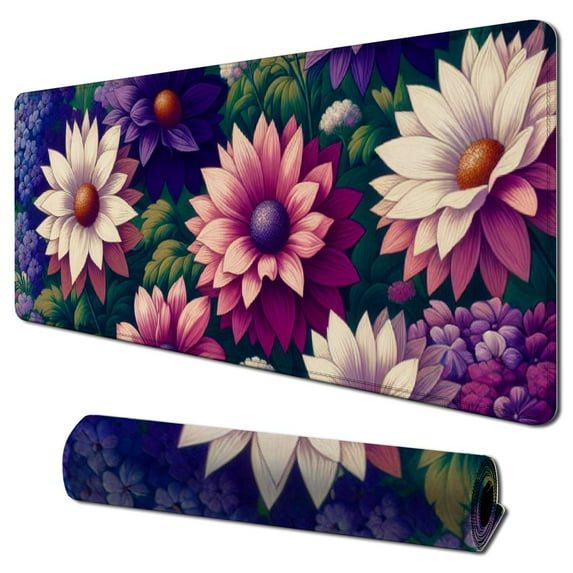 nygtbtfer Small Mouse Pad Bird Hummingbird with Pink Flowers Mousepad with Washable Lycra Cloth, Non-Slip Rubber Base Mousepads, Computer Mouse Pads for Wireless Mouse 31.5x11.8 in